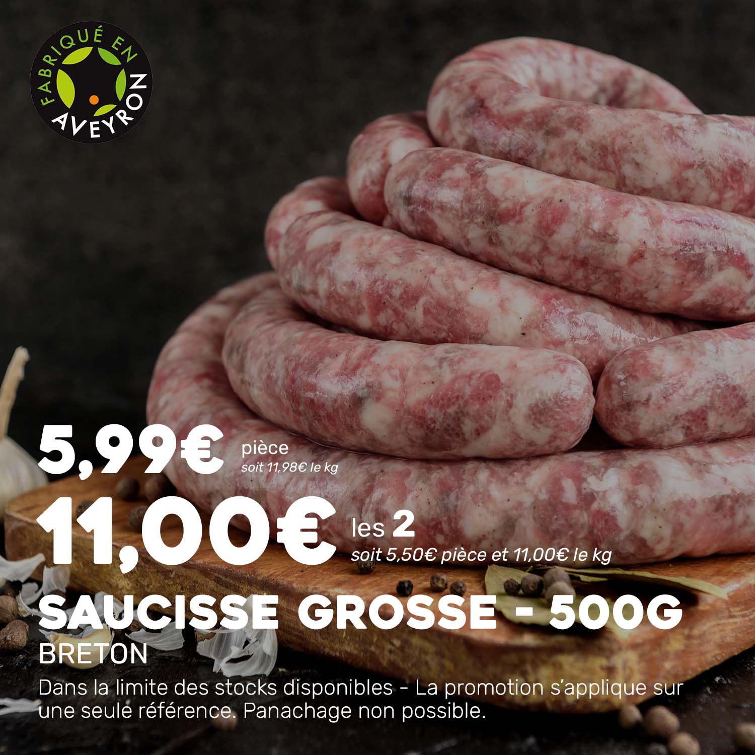 Saucisses_grosse_500g_BCPTE_BRETON