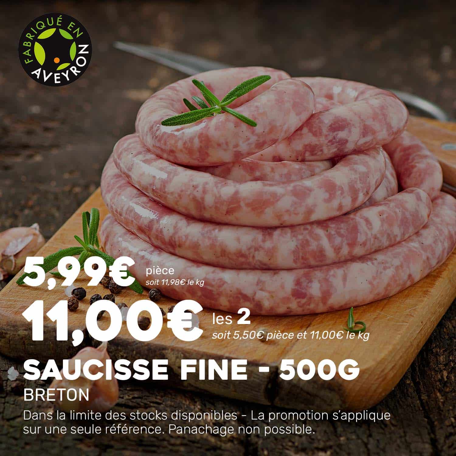 Saucisses_fine_500g_BCPTE_BRETON