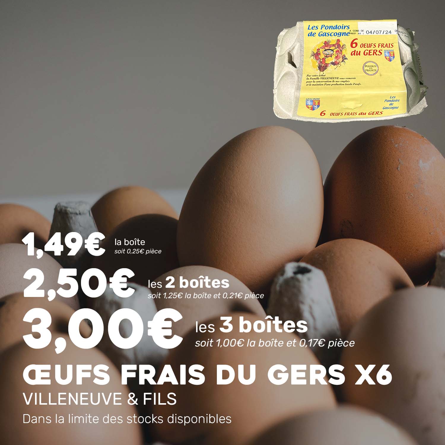 PROMO_Œufs_frais_du_Gers_x6_VILLENEUVE